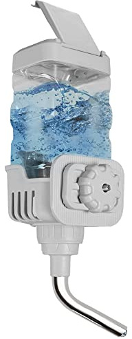 Vannon Small Animal Water Dispenser for Cage, 30oz Auto Feeding Crate Water Bottle for Rabbit, Chinchilla, Ferret, Guinea Pig, Squirrel, Hedgehog, Pet Nozzle Diameter: 10mm, BPA Free, Grey