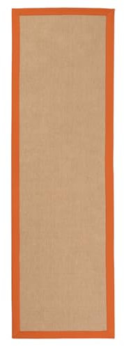 carpetfine Sisalteppich Läufer Orange 70x200 cm | Moderner Teppich für Wohn- und Schlafzimmer