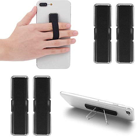 Molain Soporte para teléfono con Correa para el Dedo, Soporte de Agarre para teléfono Celular de 4 Piezas Soporte de Dedo elástico para teléfono móvil Correa elástica Antideslizante para teléfono