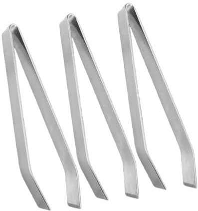 Angoily 3 Pcs Stainless Steel Fish Bone Tweezers for Removing Bones Flat Tip Kitchen Tool Precision Food Tweezers for Home and Restaurant Use Pig Hair Removal