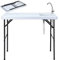 TANGZON Folding Camping Table with Sink, 115 x 59 x 94 cm Portable Outdoor Heavy Duty Fillet Table with Quick-Connect Faucet, Fish Cleaning Cutting Station for Picnic Kitchen Garden, Most Gifted