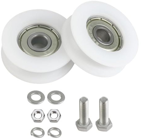 Greenhouse Sliding 30mm Door Roller Kit with Stainless Steel Screws Long-lasting Replacement Wheels for Garden Glass Doors Shower Enclosures Includes 2 Wheels 2 M6*22 Screws 4 Spacers