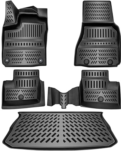 ELMASLINE 3D Tappetini Gomma e Vasca Baule per MG 3 Híbrido + Lujo 2024-2026 (MG3) | Tappetini Auto | Vasca per il bagagliaio | Accessori Auto