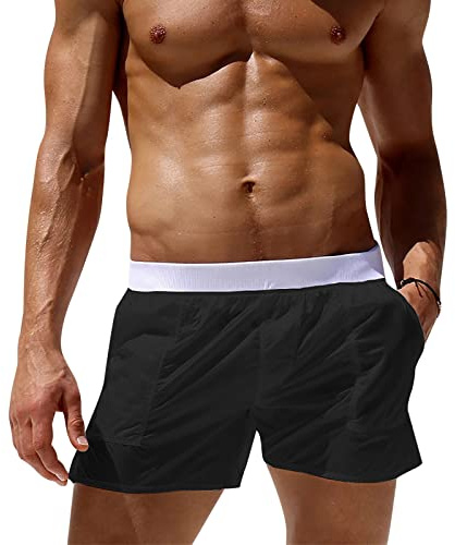 Maillot De Bain Homme Short Sport Shorty Bermuda Grande Taille Piscine Shorts Maillots Boxer Calecon Slips Plage Boardshort Et Bermudas avec Intégré Court Mini Slip Caleçon