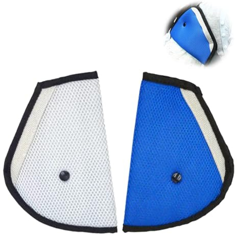 2 Pièces Bleu & Gris Coussin Ceinture Securite Enfant, Protege Ceinture Voiture Enfant,Pour Voiture, Poussette, Adulte et Voyage