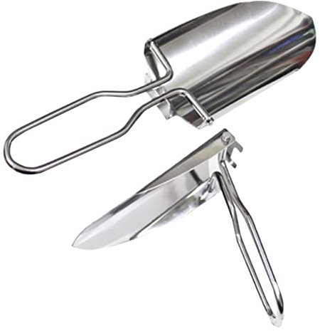 Toddmomy 2 Piezas Pala de Jardín Plegable Multifuncional Inoxidable para Camping Jardinería y Senderismo Herramienta y Duradera