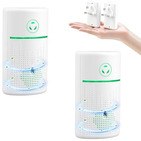 PENYUY Plug-In Air Purifier for Bedroom and Home, 2-Pack Mini Ioniser with 20 Million Negative Ions, Portable Quiet Odour Remover for Pets, Smokers, Kitchens, Bathrooms, and Offices