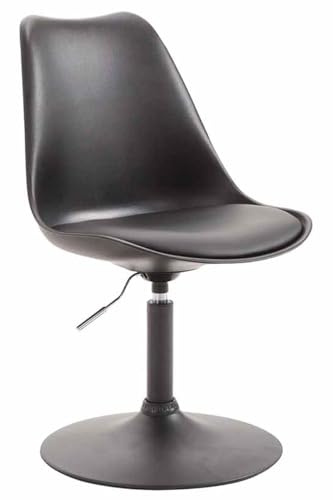 CLP Silla De Comedor Maverick con Estructura De Plástico & Cojín En Simil Cuero I Butaca De Salón Regulable En Altura I Color:Negro;Color del Marco:Negro