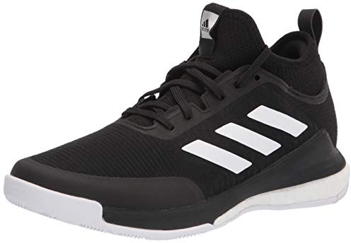 Adidas Women's Crazyflight Mid Volleyball Shoe, Black/White/Black, 9