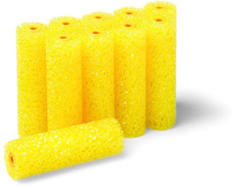 Pack of 10 Texture Rollers for Creating Coarse Structural Effects – 110 mm Foam Rollers for Textured Paint, Plaster, Filler & Transport Surfaces Coating such as UPOL Raptor 22580 (Yellow)