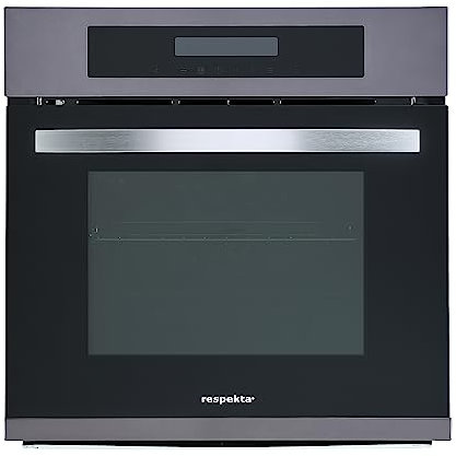Respekta Einbaubackofen autark / 11 Beheizungsarten / LED Timer & Touch Control / 66 Liter Volumen / Eco Funktion / Energieeffizienzklasse A / Edelstahl in Black Steel Optik / DIGI8BLACKSTEEL