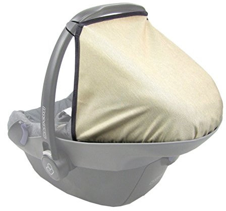 BAMBINIWELT Sonnenverdeck Sonnendach Sonnenschutz für Babyschale kompatibel mit Maxi Cosi PEBBLE meliert (beige meliert)