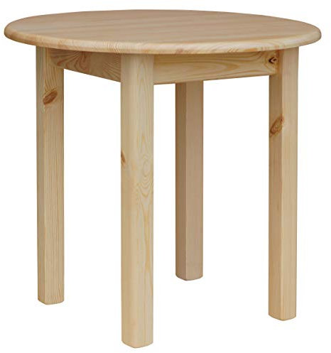 k koma Runder Massivholztisch aus Kiefer – Zeitloses Design, Kiefer Lackiert, (Ø 50 cm)