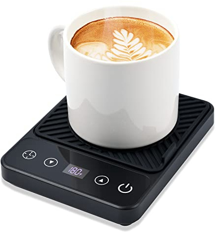 Mug Warmer - Electric Coffee Mug Warmer with Timer,Coffee Cup Warmer for Desk Auto Shut Off,Smart 6-Temperature Control, Coffee Accessories for Coffee Lovers, Black