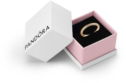 PANDORA ME Women's 14K Gold-Plated Pavé Ring With Clear Cubic Zirconia - Elegant Gold Jewellery, Size 54, With Gift Box