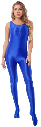 ranrann Sexig body för kvinnor bodystocking öppen bodysuit smal passform jumpsuit S/XL, Typ C Blå, XL