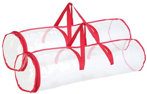 infactory Geschenkpapier Tasche: 2er-Set Geschenkpapier-Aufbewahrungstasche, transparent, 79 x 22 cm (Aufbewahrung, Organizer, Papier)