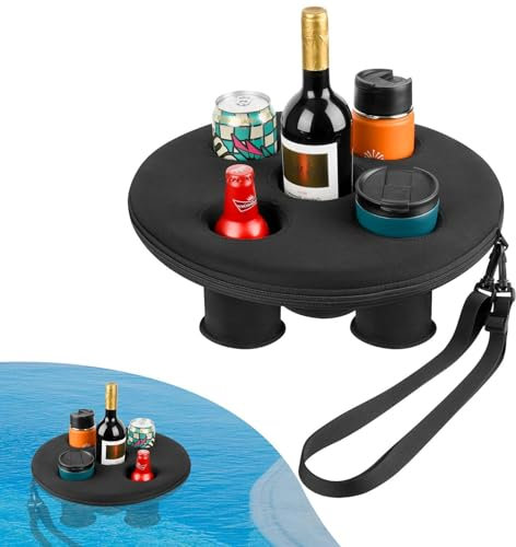 Plateau flottant pour avec 5 trous pour les fêtes de piscine, support flottant pour les fêtes de piscine, plage, spa, flotteurs de boisson pour , accessoires de piscine