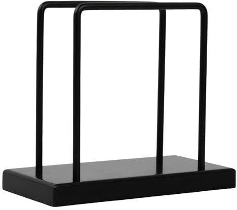 Serviettenhalter, Serviettenhalter aus Holz und Metall, Serviettenhalter Schwarz, Serviettenspender Hölzerne für Tisch Küchenzubehör, für Restaurants, Cafés, Küchen, Hotel, Tischdekorationen