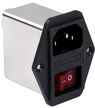 Jadeshay Filtro EMI,10A Filtro di Alimentazione EMI Monofase Presa di Alimentazione con Interruttore,AC115V/250V Filtri Interferenze Elettromagnetiche per Sopprimere Le Interferenze a Impulsi