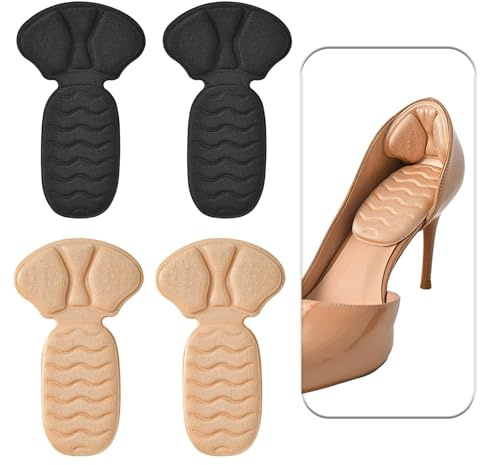 Inserti per cuscino tallone, 2 paia cuscinetti antiscivolo scarpe tacco alto, imbottitura posteriore tallone