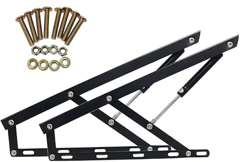 Heavy Duty Gas Spring Hinges 2Pcs, Bed Box Lift Mechanism, Sofa Folding Hinge, Tatami Support Hydraulic Rod, Furniture Hinge Kit(Black,1000mm)