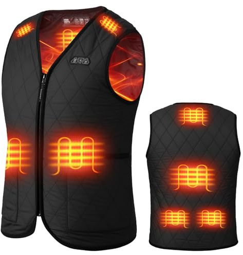 KEMIMOTO Women's Heated Gilet, Rechargeable USB Heated Vest with 8 Heating Zones, Electric Thermal Vest with 3 Stalls Adjustable Temperature for Motorcycles Outdoor(Battery Pack Not Included)