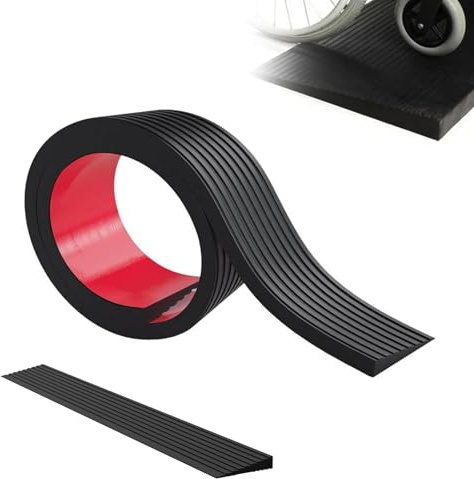 TIHOOK Dörrtröskelramp, 100 x 8 x (1–3) cm tröskelramp, 800 kg lastkapacitet gummiramp uppkörningsramp, TPE rullstolsramp för robotdammsugare, rullstol, barnvagn, rullator, e-skoter (2,5 cm höjd)