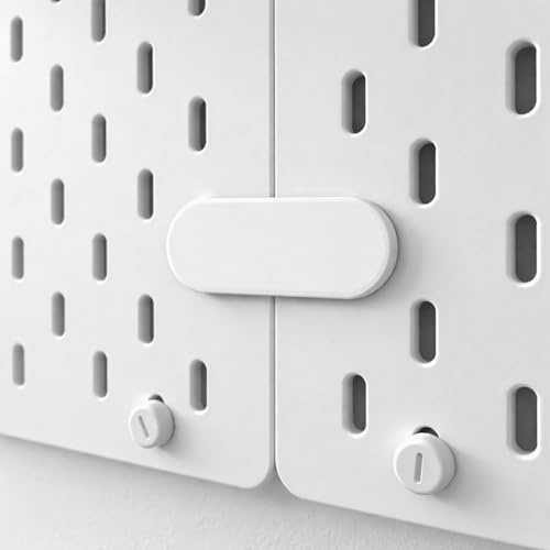 Sintrix Fab Pieza de conexión compatible con placas perforadas IKEA SKADIS – Elemento de conexión para superficies de trabajo estables y sin costuras – Herrajes de fijación para refuerzo de placas y