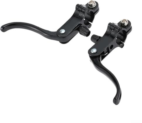 Bicycle Brake Levers Aluminum Alloy Lightweight Pair for Road Fixed Gear Bikes 22.2mm Handlebar Black Silver(Black)