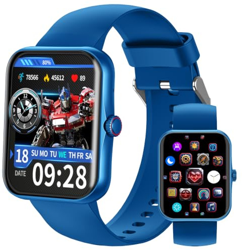 Transformers Fitness Tracker Smartwatch, Kids Smartwatch IP68, Blue