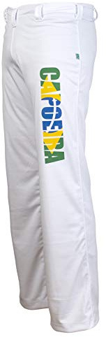 Jl Deporte Auténtico Capoeira Los Hombres Brasileños Artes Marciales Pantalones ('Capoeira' Imprimir Junto A La Pierna) - M