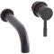 Milano Nero Modern Wall Mounted Mono Bathroom Basin Mixer Tap Lever Handle - Black