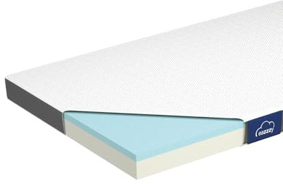 Genius Eazzzy Topper Classic 80x200cm Höhe 7 cm H2 H3 - orthopädische Matratzentopper für Matratze & Boxspringbett aus Gelschaum | Matratzenauflage 80x200 für Allergiker + Bezug