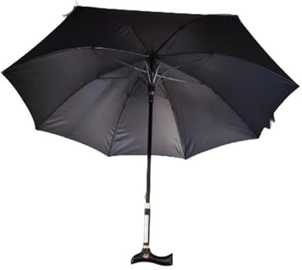 Russka Schirm-Gehstock Höhenverstellbar Mit Fritzgriff In Schwarz