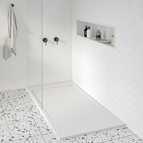 KOES - Plato de Ducha de Resina Modelo AMUR – 80x170 – Blanco RAL 9003