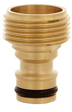 Amig - Adaptador Macho para Unión de Grifo con Manguera - 3/4 - Conexión Rápida y Fácil para Mangueras de Agua - Unión Mediante Rosca - Latón - Mate