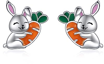 VONALA Hase Ohrstecker 925 Sterling Silber Kaninchen Ohrringe Süße Tier Hypoallergen Schmuck Geburtstag Geschenke für Frauen Tochter Teens Mädchen Kinder