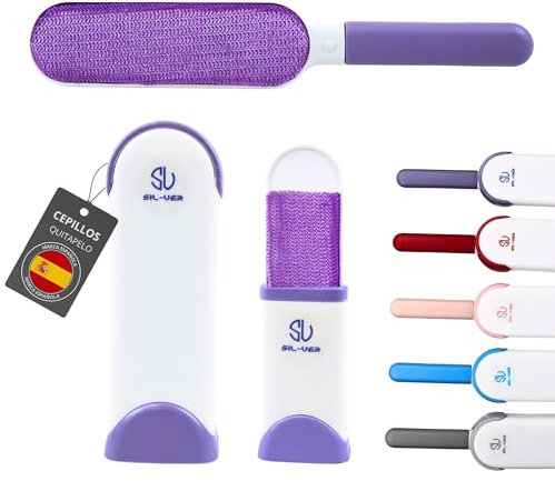 SILVERSTORE® Lot de 2 brosses anti-poils d'animaux de maison et de voyage pour animaux de compagnie - Brosse anti-peluches pour vêtements, etc. Violet