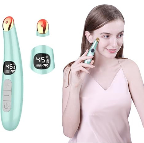 Wiederaufladbares Augen-Massagegerät mit 3 Massagemodi für die Augen, lindert Augenschmerzen, verbessert das Syndrom des trockenen Auges und dunkle Ringe (Blau)