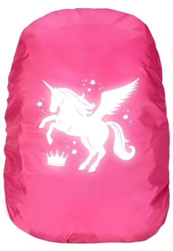 flintronic Waterproof Rain Cover for Backpack, Unicorn Reflective Rucksack Cover,Unicorn School Bag Waterproof Cover, High Visibility Backpack Cover, Anti-dust, Foldable for Girls, Children