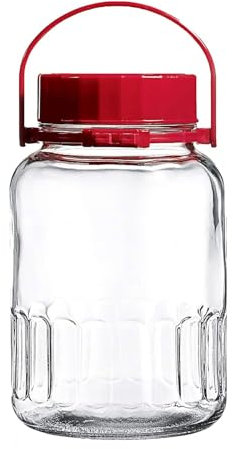 NCPSAKD 4l/1gal,Frasco de Vidrio con Tapa Frascos de Vidrio Grandes para Almacenamiento Garrafa de Boca Ancha Fermentadora