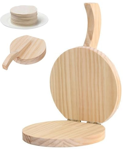 Tortilla Press Natural Wooden Tortilla Press 6.5 '' Press de tortilla redonda con tortillera mexicana casera, Roti, Chapati, Taco, Pataconera