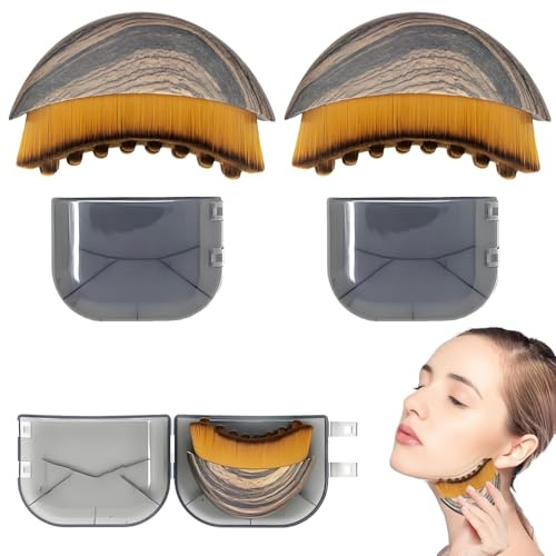 2 unidad de cepillo facial para contorno linfático, masajeador de drenaje linfático, modelador de mentón y mandíbula, cepillo facial para cepillado en seco que mejora la circulación, diseño ergonómico