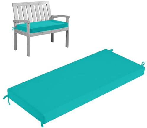 HJZPWB Cojin Banco Exterior 5 cm de Grosor Cojines para Banco Impermeable Colchoneta Banco Jardin Desmontable Cojines Banco Exterior Jardin Antideslizante Cojin para Banco,Azul,90 * 30 * 5cm
