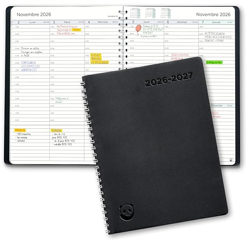 Agenda 2026 2027 par SmartPanda - Agenda Semainier - la Simplicité Inspire la Productivité - Couverture Souple, Intervalles de 30 minutes – Juillet 2026 - Août 2027 – A5, en Français