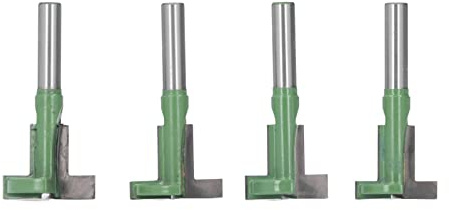 AKLOSIPY Set di Punte per Fresa con Scanalatura a T da 4 Pezzi - Acciaio 45# con Lame in Carburo di Tungsteno per Progetti di Lavorazione del Legno