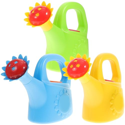 NUOBESTY 3pcs Kids Watering Can Toddler Garden Toys Plastic Watering Pot for Plants Flowers Baby Bath Toy Outdoor Sand and Beach Play