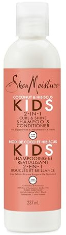 SheaMoisture 2-in-1 Shampoo and Conditioner for Kids Coconut and Hibiscus Coconut Oil for Hair and Dry Curls 8 oz