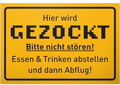 DankeDir! Hier wird gezockt Schild - Partydeko Zocker Geschenkidee Deko Spielzimmer Schüler Türschild Zimmer Party - Teenager Geschenk Gamer Geburtstagsgeschenk Dekoration Jugendlicher